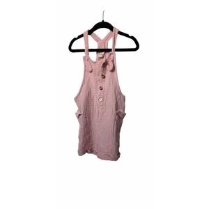 Sweet Butterfly Pink Muslin Cotton Gauze Shortalls Romper Size 4T_K12